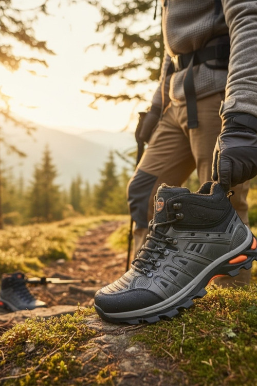 Erkek Füme Waterproof Kürklü Outdoor Trekking ve Dağcı Botu