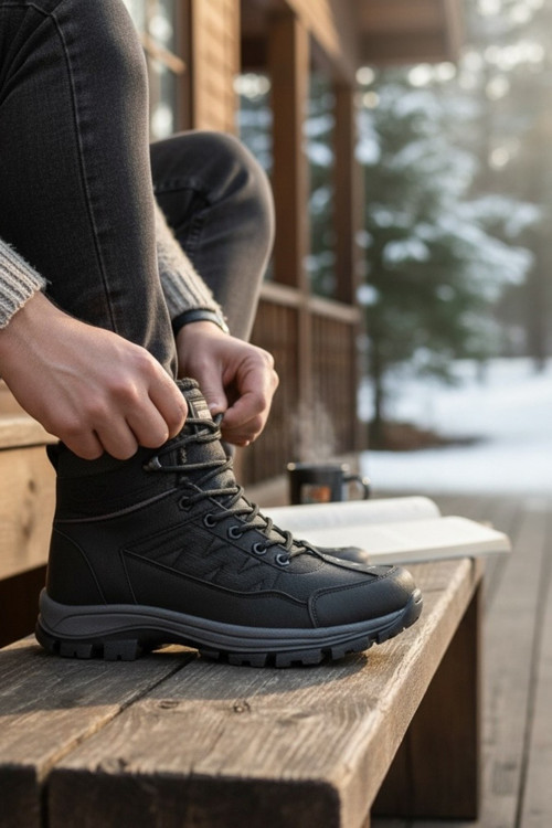Erkek Kürklü İçi Yünlü Su Geçirmez Outdoor Trekking ve Kışlık Bot