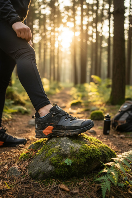 Erkek Siyah Su Geçirmez Outdoor Trekking ve Dağ Yürüyüş Ayakkabısı