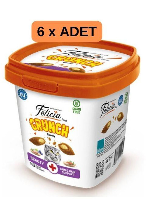 Crunch Beauty Tahılsız Kedi Ödül Maması 100Gr X 6 Adet