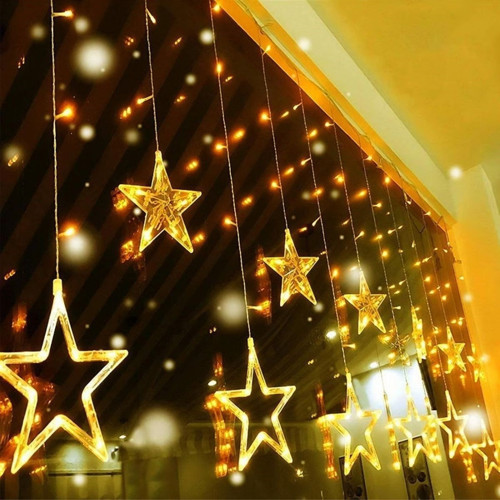 Kumandalı Yıldız Figürlü 12 Sarkıtlı 120 LED Uzaktan Kumandalı Dekor Işık