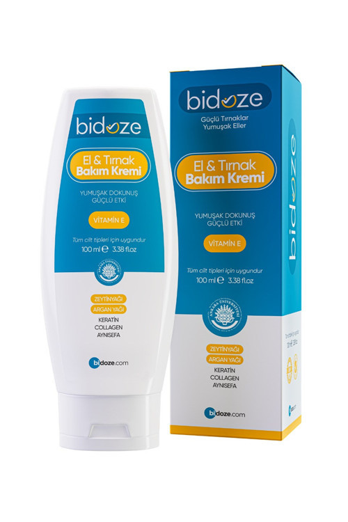 Bidoze El Ve Tırnak Bakım Kremi 100 Ml | Keratin Ve Vitamin E Destekli Yoğun Onarım