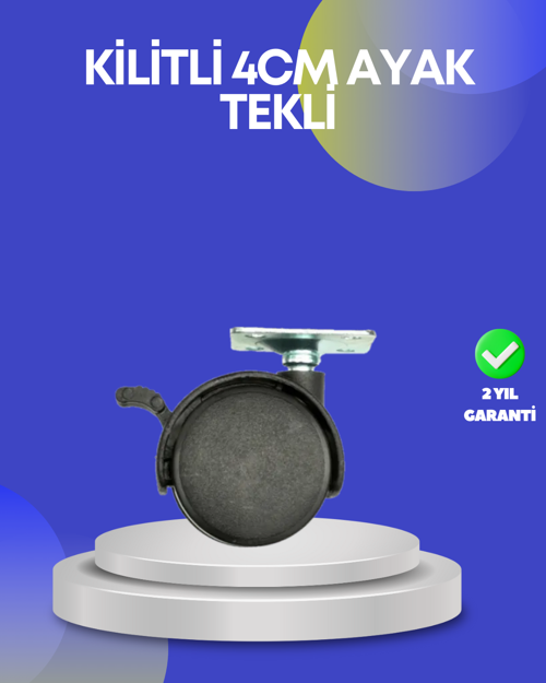 4 cm Kilitli Döner Ayak 4 Adet Sehpa ve Mobilya Ayağı