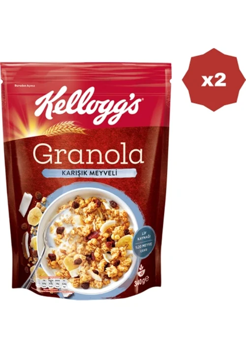 Granola Meyveli Tahıl Gevreği 340 Gr - (2 ADET)