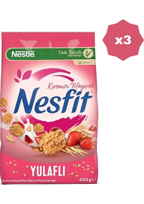 Kırmızı Meyveli Mısır Gevreği 400 Gr - (3 ADET)