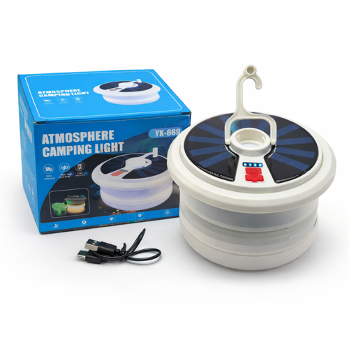 YX-669 Güneş Enerjili Şerit Ledli Kamp Lambası - 15 Farklı Işık Modu & Type-C Hızlı Şarj