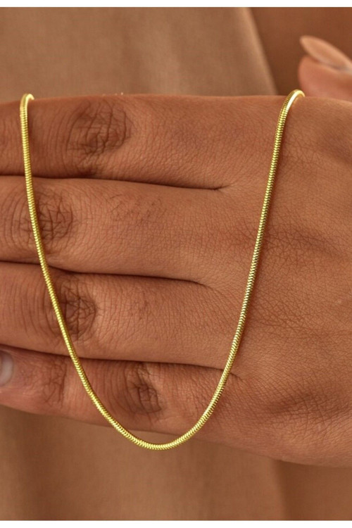 14 K Gold Kaplama 925 Ayar Gümüş Yılan Zincir • Made In Italy