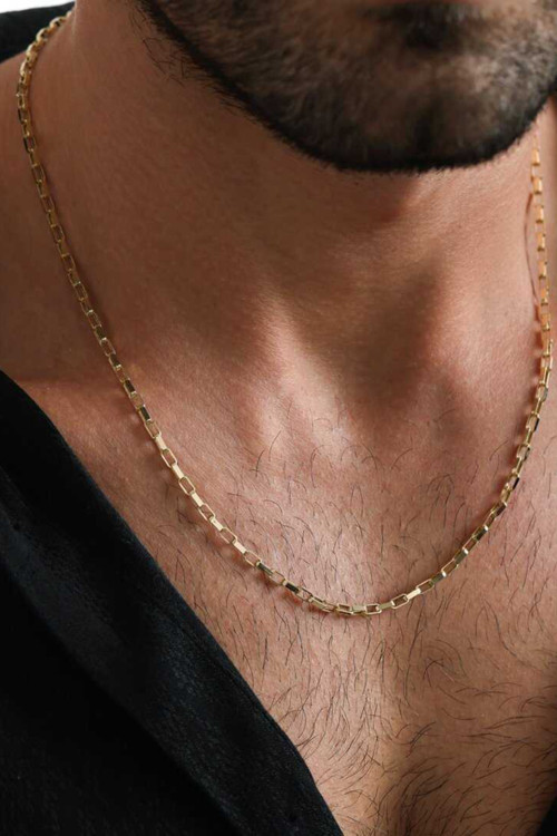 14 K Gold Kaplama 925 Ayar Gümüş Old Money İtalyan Kafes Kolye
