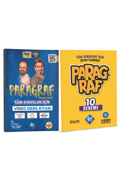 Önder Hoca & Ethem Hoca Tüm Sınavlar İçin Paragraf Video Ders Kitabı + Paragraf 10 Deneme Seti KR Ak