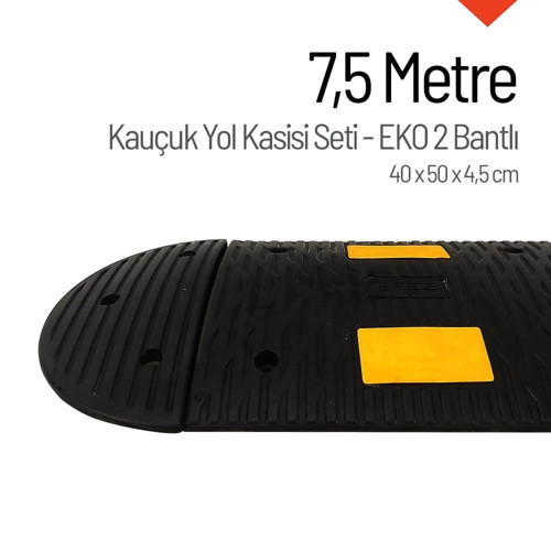7,5 Metre Kauçuk Hız Kesici Set | 2 Bantlı Yol Kasisi Uygulaması