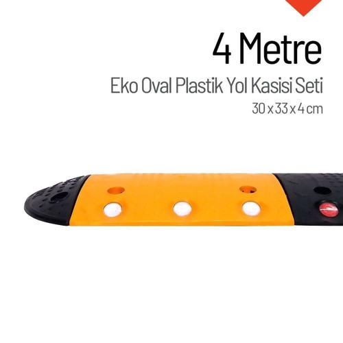 4 Metre Oval Plastik Hız Kesici Set | Modüler Yol Kasisi Çözümü