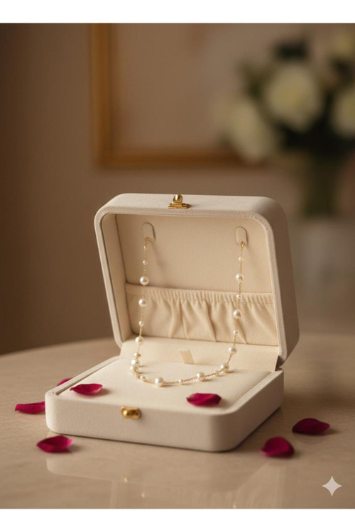 İnci Esintisi: "Luminous Pearl & Gold Choker"