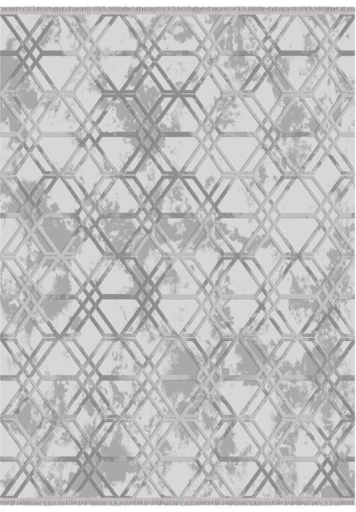 İpek Mekik Halı Gaspara 14683 Gri Modern Salon Halısı