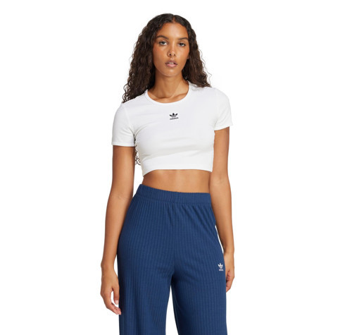 JC9026-K Ess Rıb Tee Kadın T-Shirt Beyaz