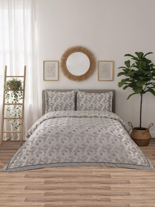 Calantha Lotus 3 Parça Gri Pike Takımı 240 X 260 cm