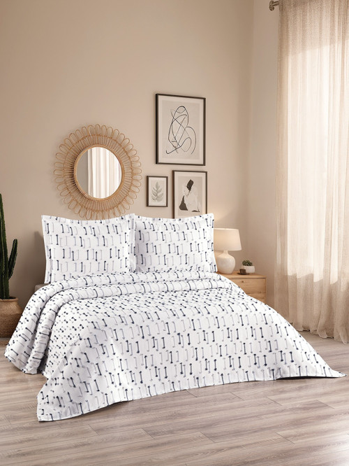 Luna 3 Parça Çift Kişilik Pike Takımı Lacivert 230 x 240 cm
