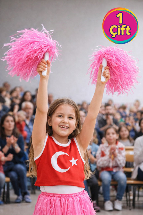 PonPon Mat Pembe Amigo Sopalı Dayanıklı Hafif Tezahürat Ponponu 1 Çift