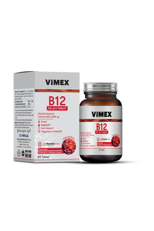 Vimex B12 Dil Altı 60 Tablet