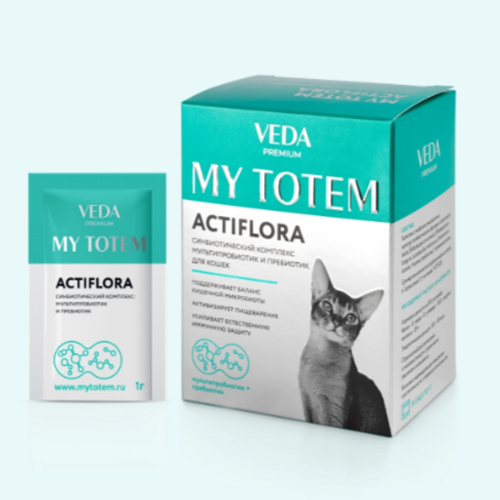 Veda My Totem Actiflora 30x1 gr | Kedi İçin Sinbiyotik (Probiyotik + Prebiyotik) Sindirim ve Bağışıklık Destekleyici