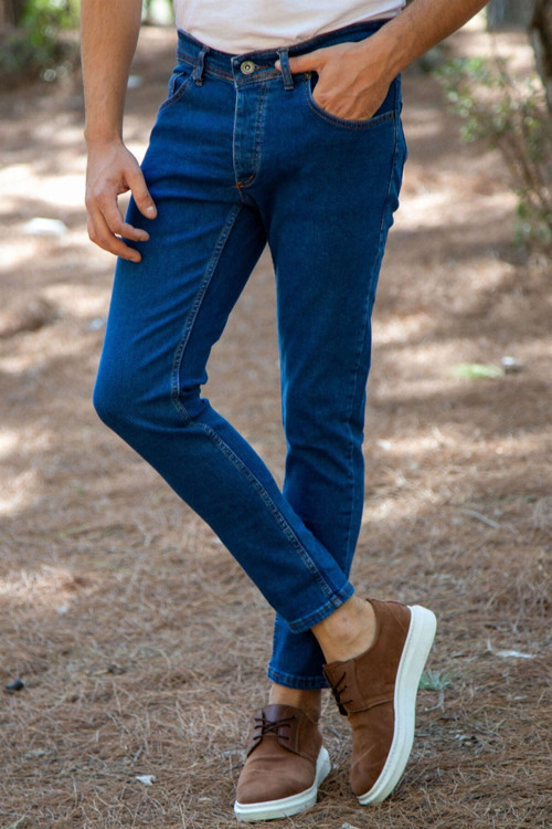 Slim Fit Likralı Erkek Tom Raider Jeans Kot Pantalon