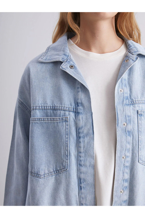 Regular Fit Kadın Jean Gömlek