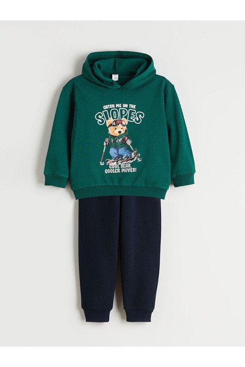 Kapüşonlu Erkek Çocuk Sweatshirt Ve Eşofman Altı