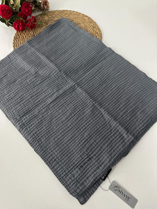 Müslin Şal Koyu Gri LBM0228