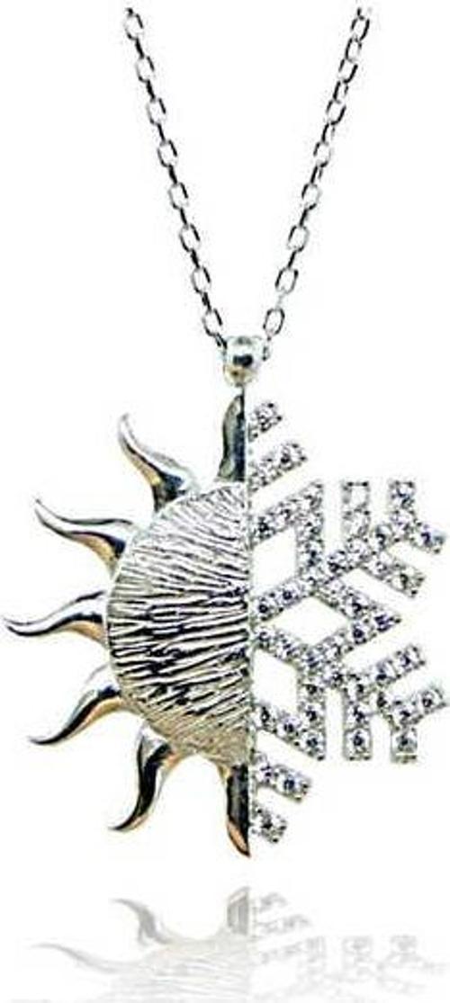 925 Ayar Gümüş Güneş Kartanesi Kadın Gümüş Kolye