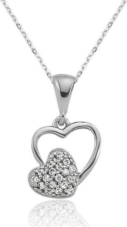 925 Ayar Gümüş Kalpli Kadın Gümüş Kolye