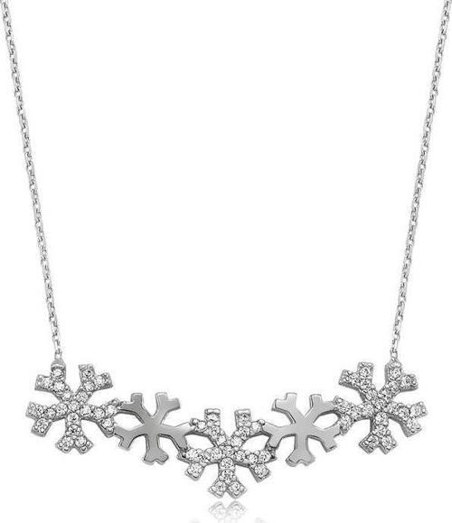 925 Ayar Gümüş Kar Taneleri Kadın Gümüş Kolye