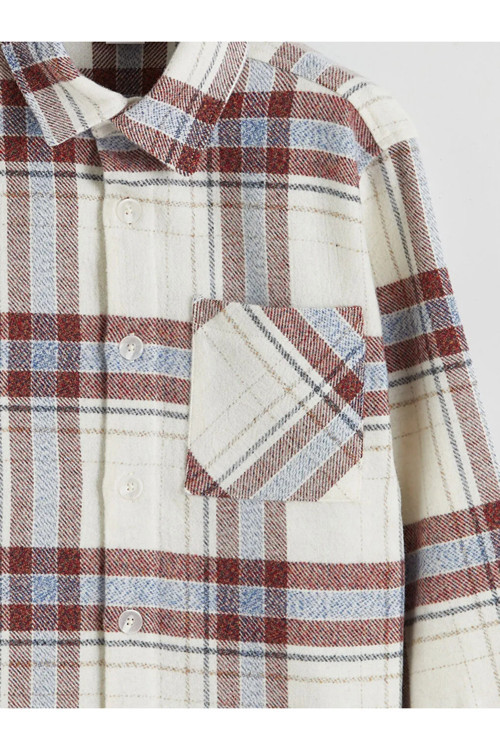 Uzun Kollu Ekose Erkek Çocuk Gömlek