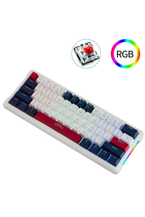 Leaven K610 Ayrilabilir Kablolu Hot Swap Gamer Mekanik Klavye-kırmızı Switch