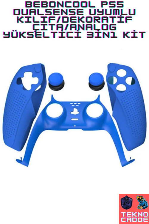 3İn1 Ps5 Dualsense Dekoratif Çıta Analog Yükseltici Silikon Kılıf Joystick Koruyucu Kit