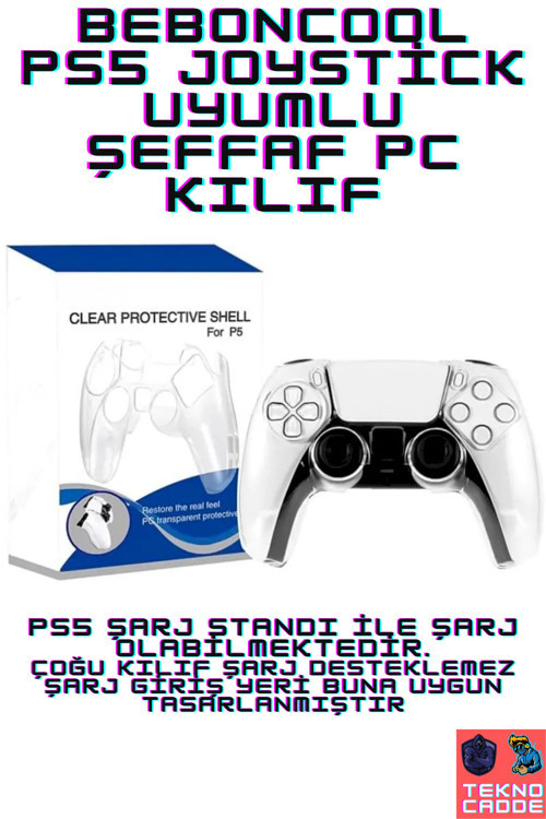 Ps5 Joystick Uyumlu Şeffaf Koruyucu PC Kılıf