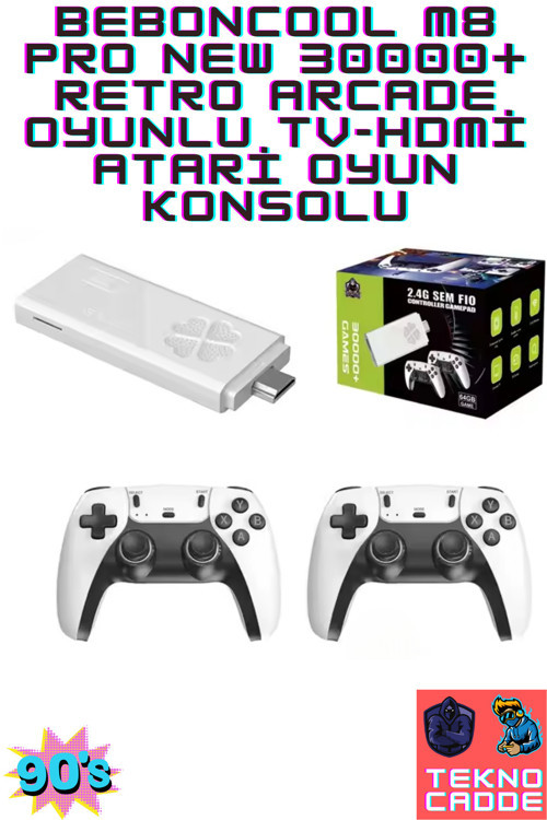 M8 PRO NEW 30000+ Oyunlu Retro Arcade Oyun Konsolu Atari