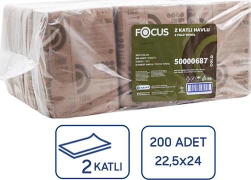 Gold Z Katlı Kağıt Havlu 200 X 12 Paket 2 Katlı 22,5 X 24 Cm