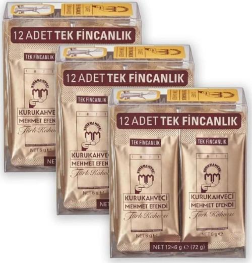 Tek Fincanlık 12X6 Gram X3 ( 3 Paket Içersinde 36 Adet) Türk Kahvesi