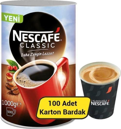 Classic Hazır Granül Kahve 1 Kg Karton Bardak 7 Oz 100'Lü