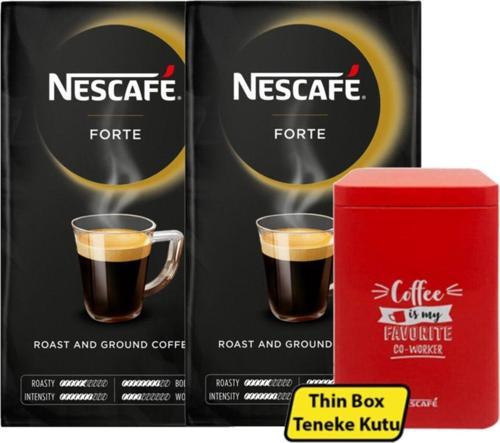 Forte Öğütülmüş Filtre Kahve 500 Gr 2 Adet + Metal Saklama Kutusu