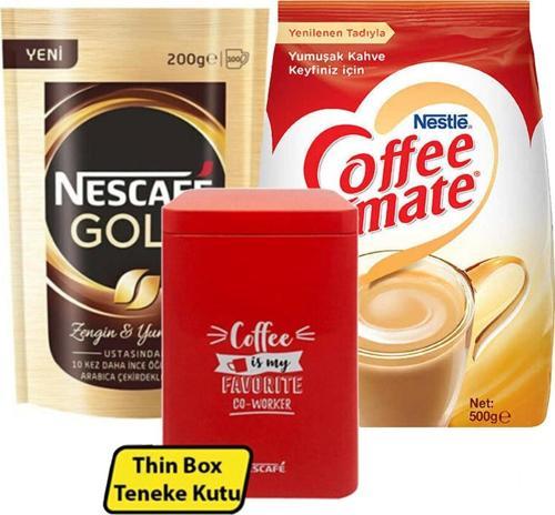 Gold Eko Paket 200 Gr + Nestle Coffee Mate Kahve Kreması 500 Gr + Metal Saklama Kutusu