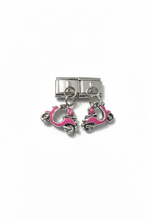 Pembe Scooter Figürlü İtalyan Charm