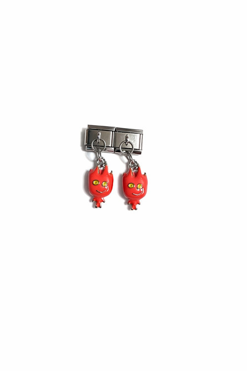 Ateş ve Su Figürlü İtalyan Charm – Çelik Bileklik Uyumlu Sallantılı Charm