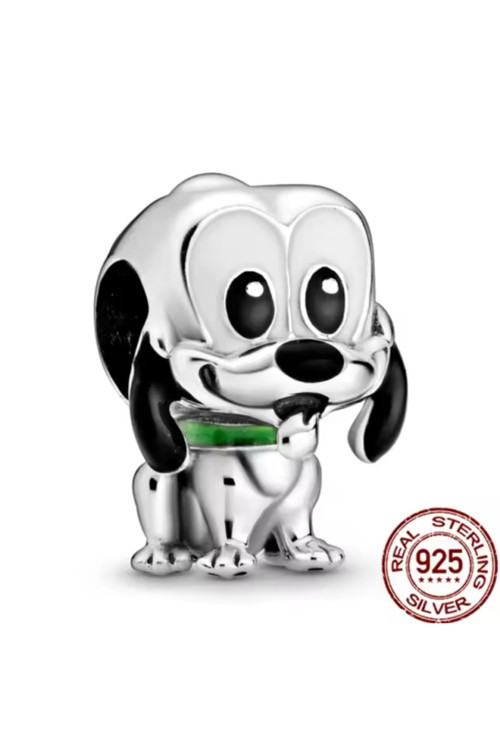 Gümüş Pluto Köpek Charm