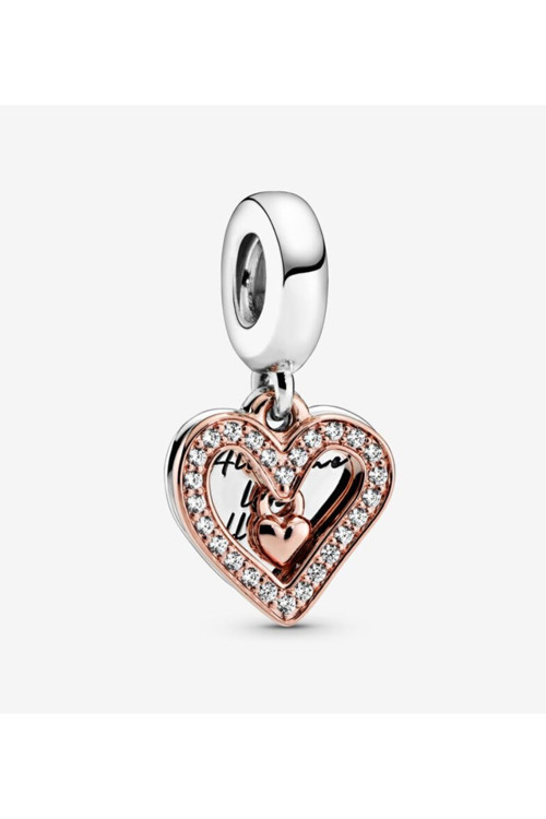 Köpüklü Serbest Kalp Sallantılı Charm