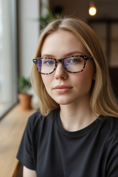 Wayfarer Leopar Desenli Mavi Işık Koruyucu Optik Uyumlu Camları Değiştirilebilir Gözlük Kadın