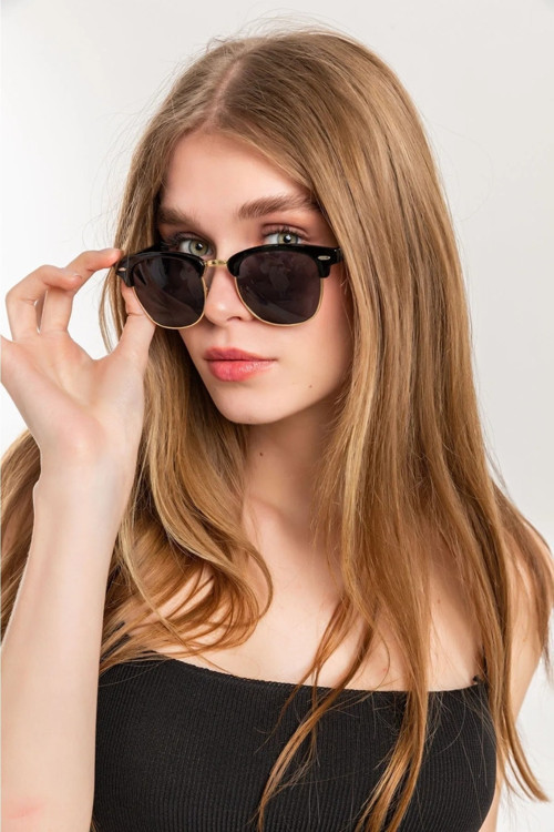 Clubmaster Gold Siyah Unisex Güneş Gözlüğü