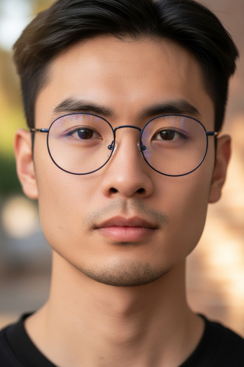 Round Model Optik Uyumlu Şeffaf Unisex Gözlük Metal Çerçeve