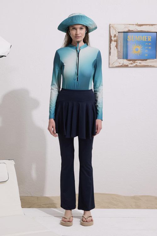 Tesettür Mayo Tenisçi Etek Lacivert