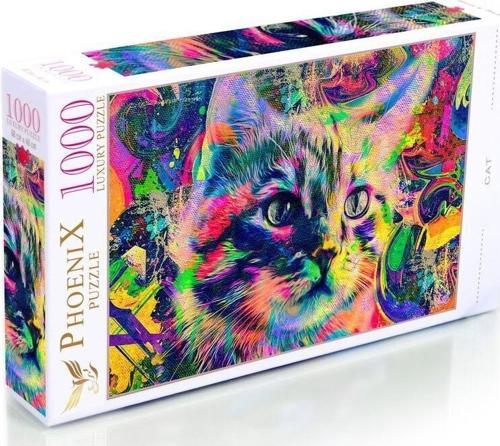 1000 Parça Puzzle Yapboz Muhteşem Renkler Kedi