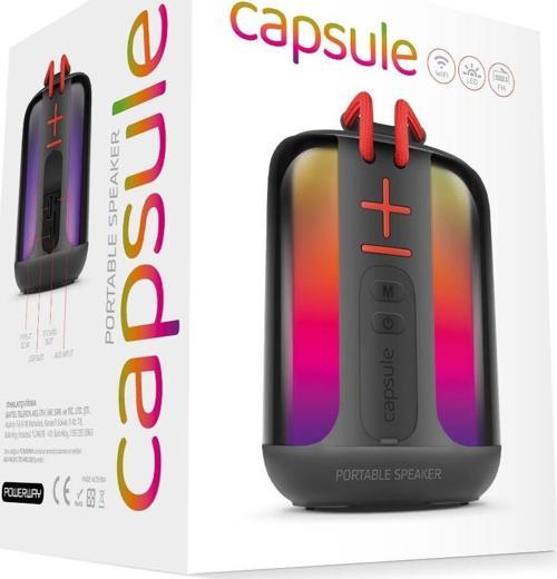 Capsule Taşınabilir Bluetooth Hoparlör Ses Bombası Yüksek Ses Gücü Sese Duyarlı Led Işık